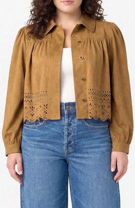 Liverpool Los Angeles Liverpool Los Angeles Puff Sleeve Laser Cutout Jacket