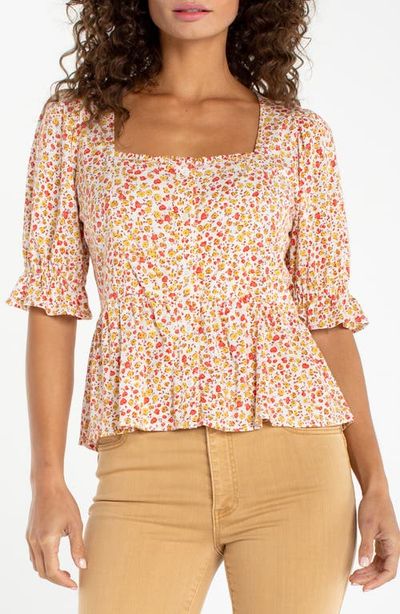 Liverpool Los Angeles Liverpool Los Angeles Puff Sleeve Peplum Top