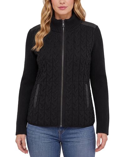 Liverpool Los Angeles Liverpool Los Angeles Quilted Zip Front Sweater Jacket