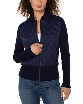 Liverpool Los Angeles Liverpool Los Angeles Quilted Zippered Sweater