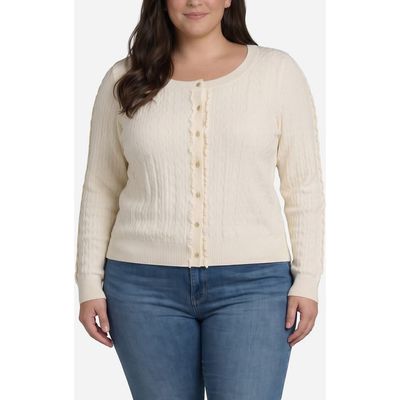 Liverpool Los Angeles Liverpool Los Angeles Ruffle Cable Cardigan