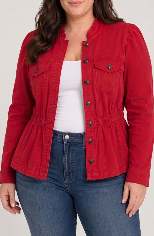 Liverpool Los Angeles Liverpool Los Angeles Ruffle Neck Puff Sleeve Trucker Jacket