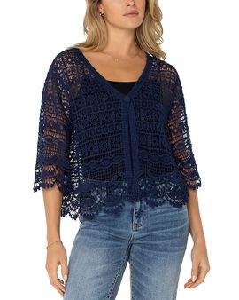 Liverpool Los Angeles Liverpool Los Angeles Scalloped Crochet Bolero