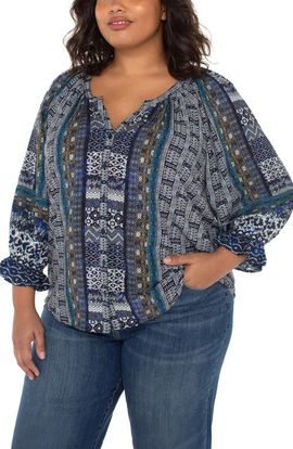 Liverpool Los Angeles Liverpool Los Angeles Shibori Print Button-Up Top