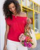 Liverpool Los Angeles Liverpool Los Angeles Short Sleeve Asymmetric Off Shoulder Knit Top - 5