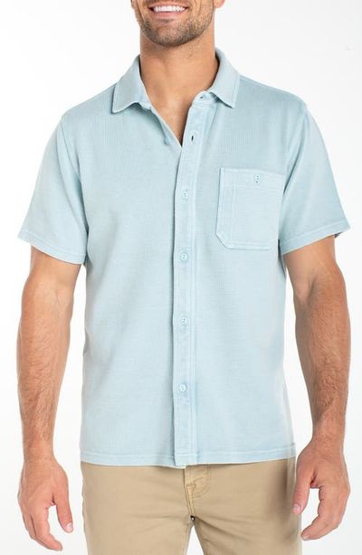 Liverpool Los Angeles Liverpool Los Angeles Short Sleeve Piqué Knit Button-Up Shirt
