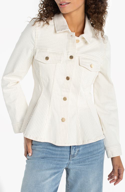 Liverpool Los Angeles Liverpool Los Angeles Stripe Fit & Flare Denim Trucker Jacket