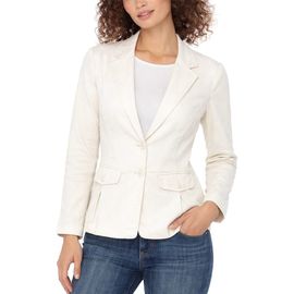 Liverpool Los Angeles Liverpool Los Angeles Textured Peplum Cotton Blend Blazer