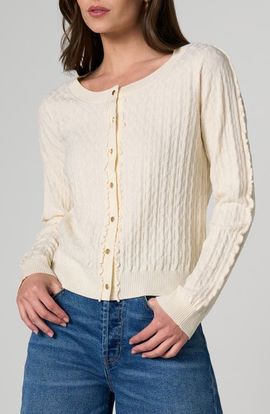 Liverpool Los Angeles Liverpool Los Angeles Textured Scoop Neck Cardigan