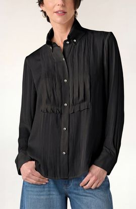 Liverpool Los Angeles Liverpool Los Angeles Tuxedo Pleated Button Front Shirt
