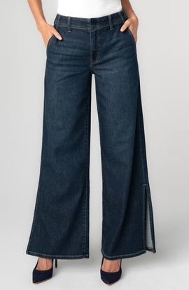 Liverpool Los Angeles Liverpool Los Angeles Weekend Side Slit Wide Leg Jeans