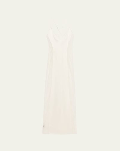 Livy Amy Lace-Inset Silk Satin Maxi Babydoll