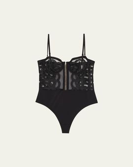 Livy Kimbaku Strapless Embroidered Bodysuit