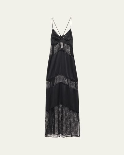 Livy Sully Floral Lace & Silk Satin Maxi Dress