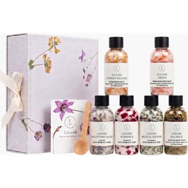 Lizush Lizush Full Relaxation Bath Salts Glass Bottles Set