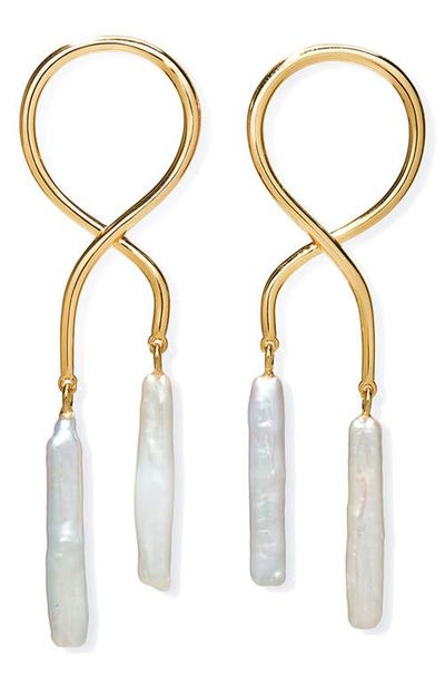 Lizzie Fortunato Lizzie Fortunato Etienne Stick Pearl Drop Earrings