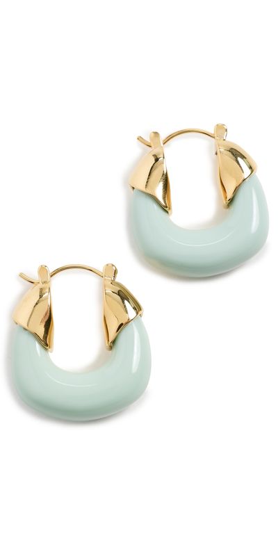 Lizzie Fortunato Lizzie Fortunato Mini Organic Hoops In Seafoam Green One