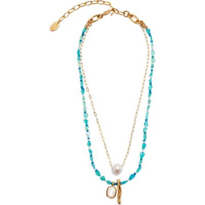 Lizzie Fortunato Lizzie Fortunato Miyako Freshwater Pearl & Semiprecious Stone Layered Necklace