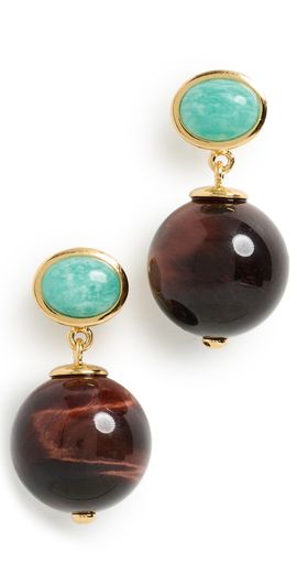Lizzie Fortunato Lizzie Fortunato Tiger Eye Umbria Earrings Multi One
