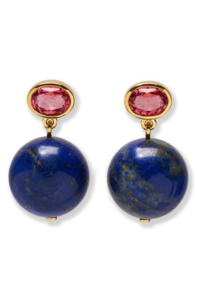Lizzie Fortunato Lizzie Fortunato Umbria Rhodolite & Lapis Drop Earrings