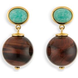 Lizzie Fortunato Lizzie Fortunato Umbria Tiger's Eye Drop Earrings
