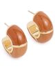 Lizzie Fortunato Lizzie Fortunato Zellige Hoops In Peach Aventurine Orange One - 1