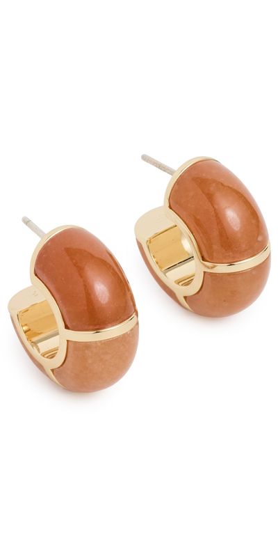 Lizzie Fortunato Lizzie Fortunato Zellige Hoops In Peach Aventurine Orange One