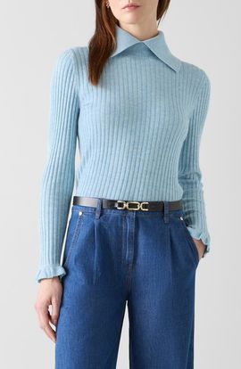 LK Bennett LK Bennett Cora Collared Rib Sweater