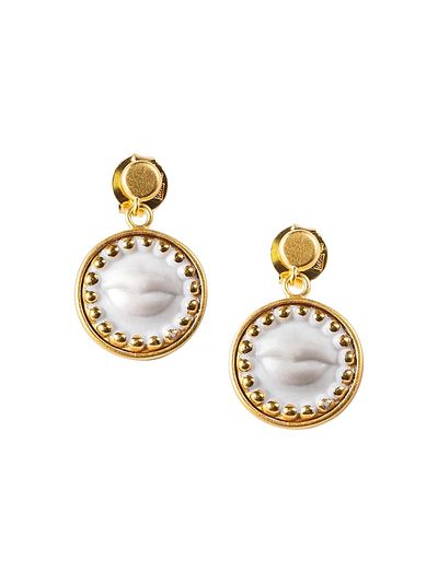 Lladro Women's Kiss 18K-Gold-Plated & Porcelain Drop Earrings