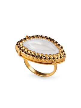 Lladro Women's Kiss 18K-Gold-Plated & Porcelain Ring