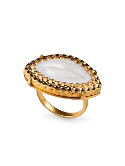 Lladro Women's Kiss 18K-Gold-Plated & Porcelain Ring