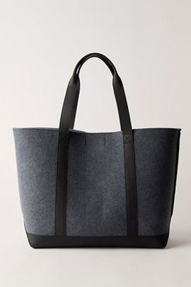 L.L.Bean L. L.Bean Leather Trim Wool Tote