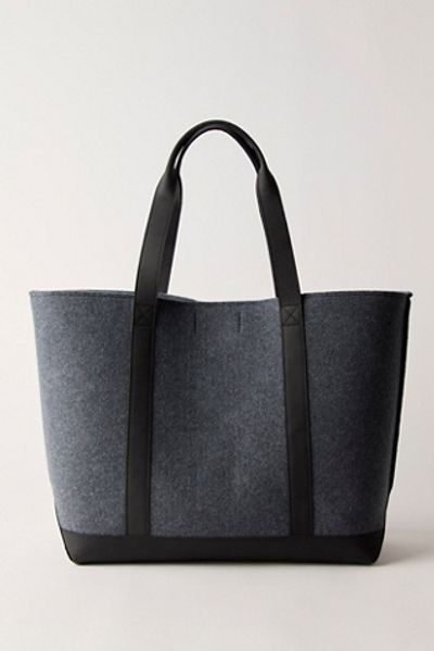 L.L.Bean L. L.Bean Leather Trim Wool Tote
