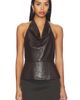 LNA LNA Jet Faux Leather Halter Top - 1