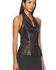 LNA LNA Jet Faux Leather Halter Top - 2