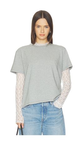 LNA LNA Mirage Lace Two Piece Long Sleeve Top