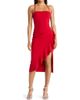 LNL LNL Square Neck Side Ruffle Midi Dress - 1