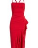 LNL LNL Square Neck Side Ruffle Midi Dress - 5