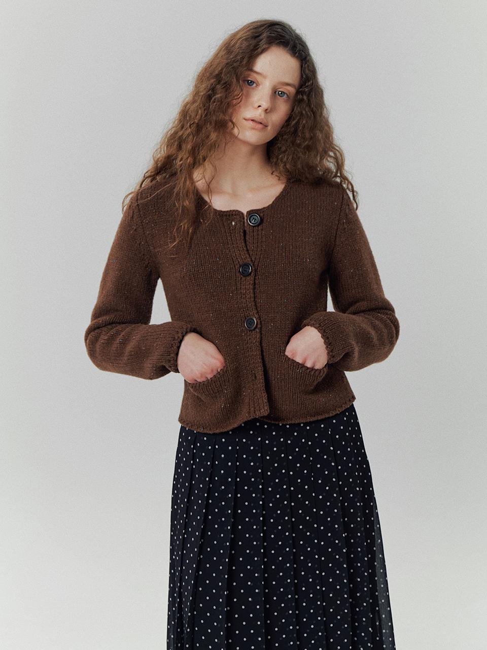 LO61 Audrey Nep Cardigan in Brown