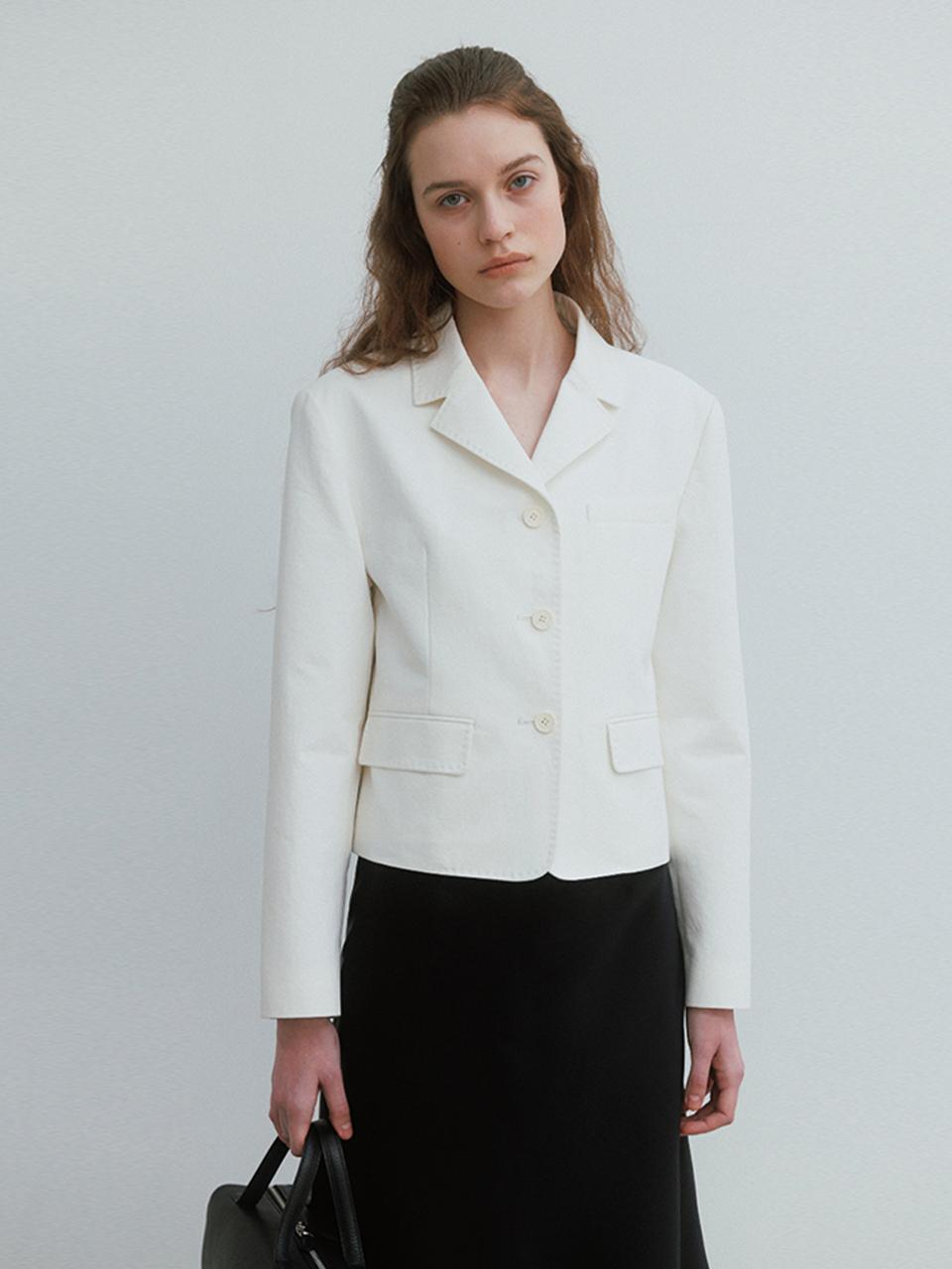 LO61 Faye Cotton Jacket in Off White