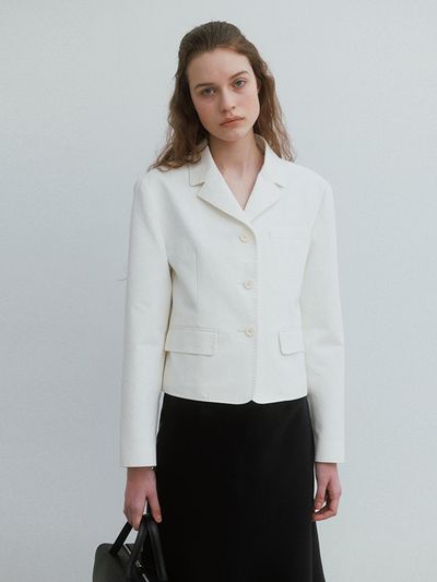LO61 Faye Cotton Jacket in Off White