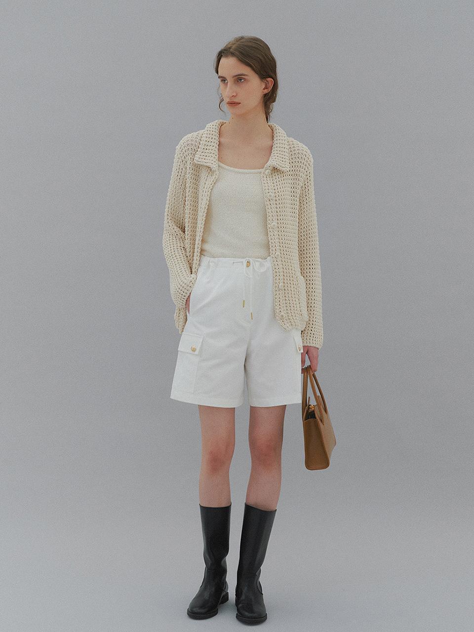 LO61 Juno Drawstring Shorts in White