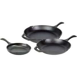 LODGE LODGE Chef Collection 3-Piece Cast Iron Skillet Set