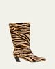Loeffler Randall 55mm Cleo Zebra Calf Hair Mid-Calf Boots - 1