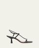 Loeffler Randall 70mm Triana Strappy Crystal Leather Mid-Heel Sandals - 1
