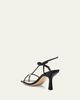 Loeffler Randall 70mm Triana Strappy Crystal Leather Mid-Heel Sandals - 4