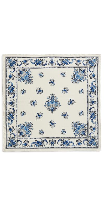 Loeffler Randall Loeffler Randall Beverly Silk Scarf Cream/Blue Silk One