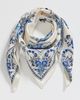 Loeffler Randall Loeffler Randall Beverly Silk Scarf Cream/Blue Silk One - 4