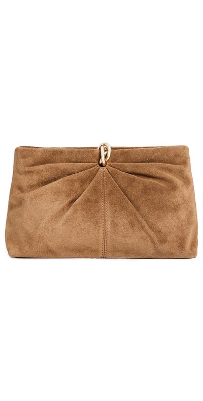 Loeffler Randall Loeffler Randall Corrine Gathered Multi Ring Suede Clutch Toffee One