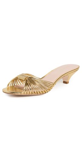 Loeffler Randall Loeffler Randall Dixie Strappy Kitten Heel Sandals Gold